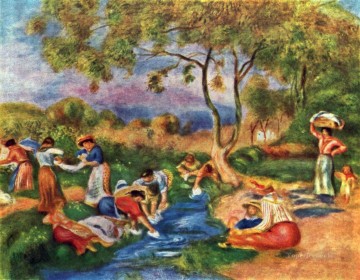  Renoir Oil Painting - washerwomen Pierre Auguste Renoir